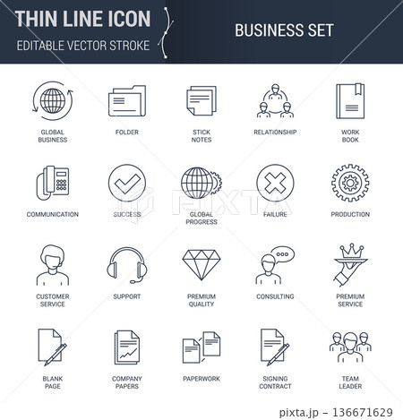 Icons Set of Business Icons Set of Business 136671629