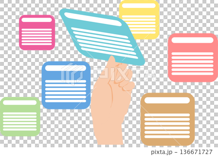 Framework illustration using post-it notes Framework illustration using post-it notes 136671727