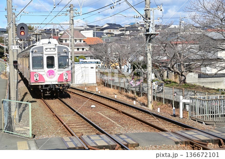 芦原駅（あしはらえき）豊橋鉄道渥美線を通過中の1800系電車 136672101