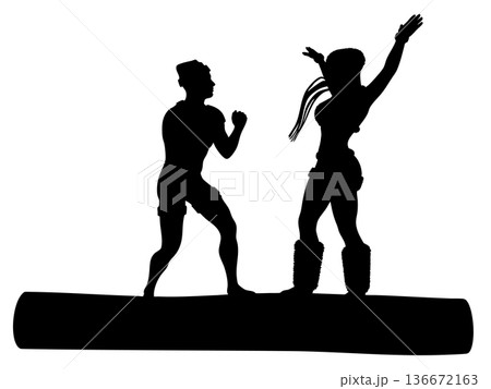 Silhouette of Man and Woman Dancing Silhouette of Man and Woman Dancing 136672163