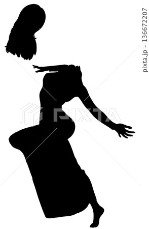 Silhouette of Woman with separated head Silhouette of Woman with separated head 136672207