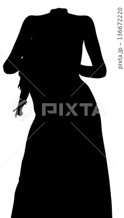 Silhouette of Woman with separated head Silhouette of Woman with separated head 136672220