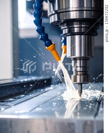 CNC milling machine processing on steel CNC milling machine processing on steel 136672282