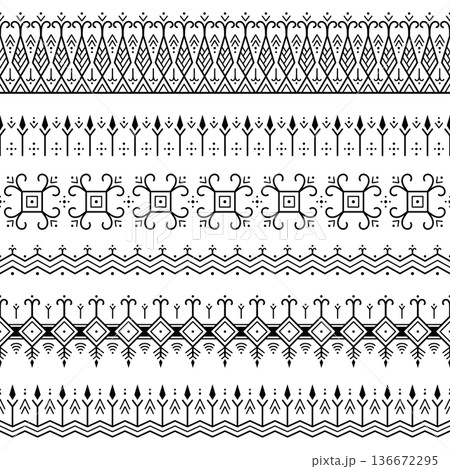 Seamless tribal geometric ornament tattoo pattern Seamless tribal geometric ornament tattoo pattern 136672295