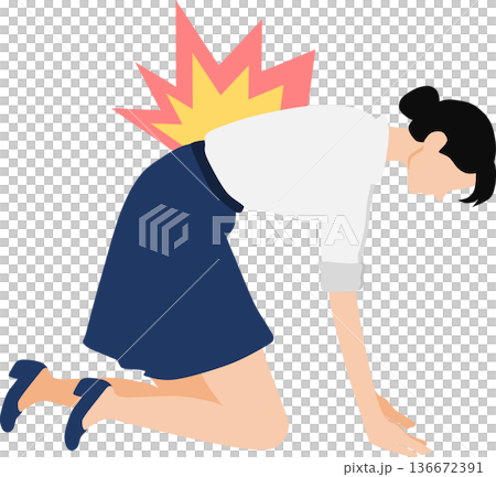 圖：一位患有椎間盤突出症的女性 136672391