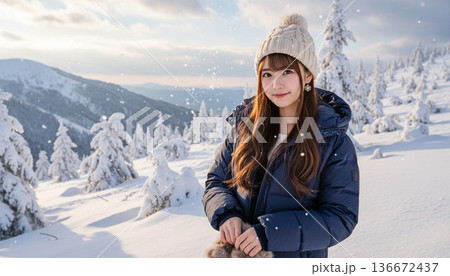 真冬の山に来ています 136672437