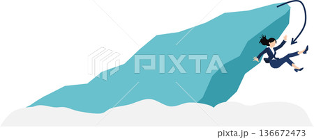 失敗したビジネスウーマンのイラスト 136672473