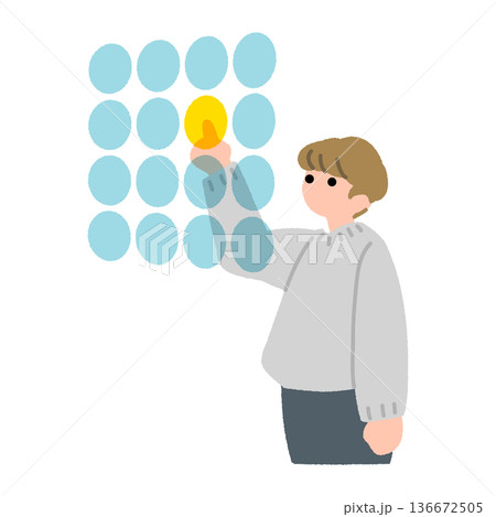 複数の選択肢から選ぶ人物のフラットイラスト 136672505