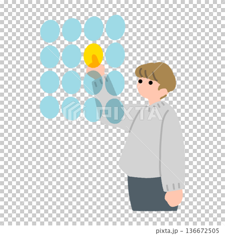 複数の選択肢から選ぶ人物のフラットイラスト 136672505