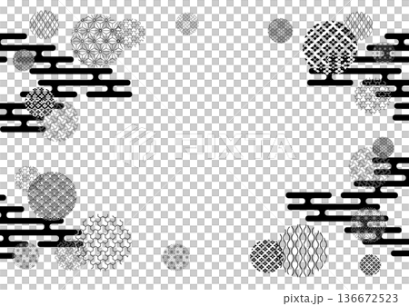 單色日式圖案背景設計 136672523
