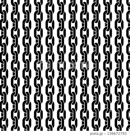 Seamless chain pattern. Steel chains black stencil abstract industrial ornament. Vector repeating fashion textile or wallpaper texture, isolated clothing decoration Seamless chain pattern. Steel chains black stencil abstract industrial ornament. Vector repeating fashion textile or wallpaper texture, isolated clothing decoration 136672793