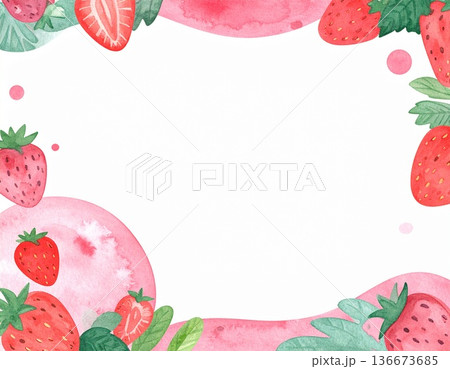 フレッシュな苺のフレーム 136673685