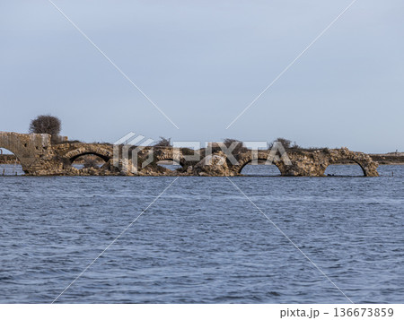 Echoes of the Past: The Roman Bridge Ruins near Hergla 136673859
