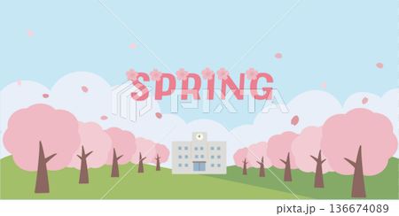 Spring background illustration Cherry blossom background Banner Logo Spring background illustration Cherry blossom background Banner Logo 136674089