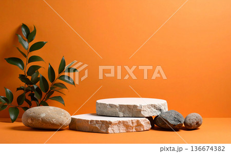 シンプルなオレンジの背景 136674382