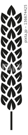 Barley ear black logo. Cereal grain icon 136674425