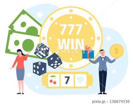 Gambling color concept. Money win in casino games 136674530