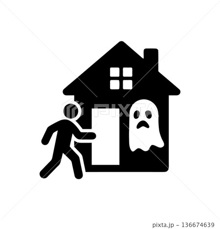 Scary Haunted House Attraction Icon 136674639