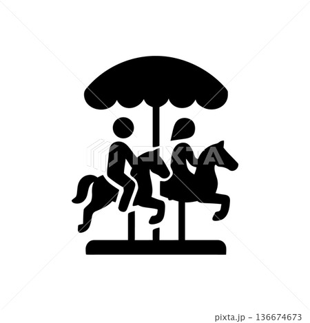 Classic Horse Carousel Ride Icon 136674673