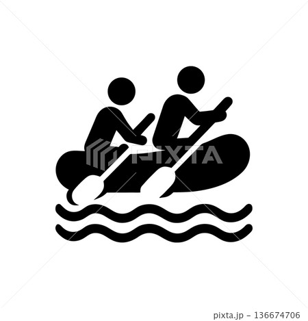 Group Rafting Water Adventure Icon 136674706