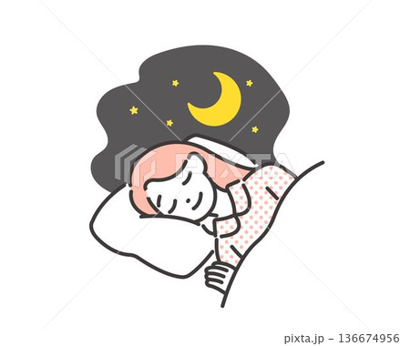 快眠する人物のベクターイラスト素材 136674956
