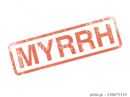 Myrrh rubber stamp impression featuring textured typography for biblical and ancient themes 136675134