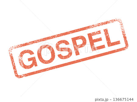 Red textured gospel stamp conveying religious teachings and spiritual messages 136675144