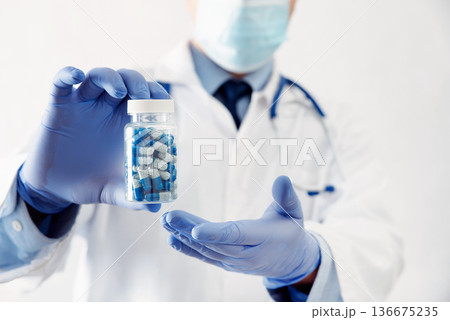 Medical research chemical formula concept 136675235