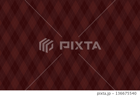 茶色のアーガイル柄のベクター背景イラスト素材 136675540