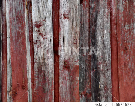 Rustic weathered red and grey wooden plank texture background. Rustic weathered red and grey wooden plank texture background. 136675678