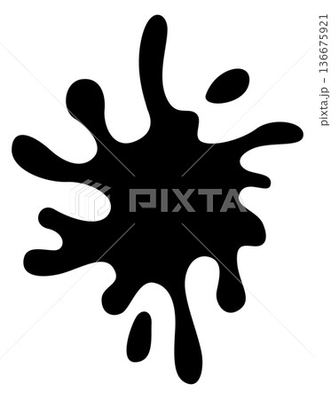 Liquid splash. Black creative messy ink stain Liquid splash. Black creative messy ink stain 136675921