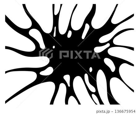 Goo splash black icon. Stretching mucus slime 136675954