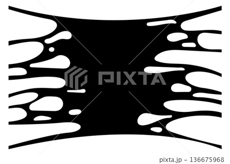 Mucus stretching shape. Horror element black silhouette Mucus stretching shape. Horror element black silhouette 136675968