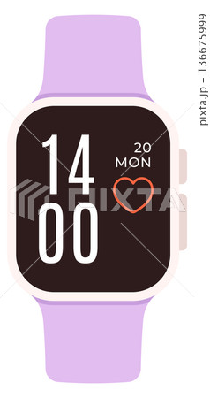Smart watch cartoon icon. Electronic digital device Smart watch cartoon icon. Electronic digital device 136675999