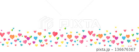 Valentines Day banner with watercolor hand drawn heart. Bright confetti falling on white background. Women Day. Celebration bg. 8 March card. Wedding invitation border. Vector illustration Valentines Day banner with watercolor hand drawn heart. Bright confetti falling on white background. Women Day. Celebration bg. 8 March card. Wedding invitation border. Vector illustration 136676367