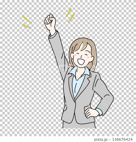 穿著西裝要支撐的女人 136676424