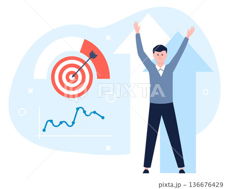 Business goal benchmark. Man measure quality metrics Business goal benchmark. Man measure quality metrics 136676429