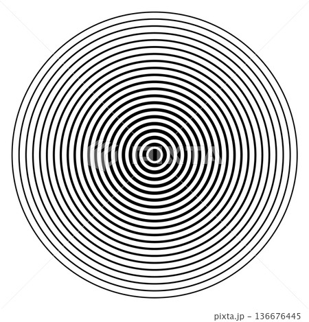 Detection signal. Black concentric line round spot 136676445