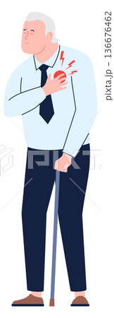 Old man hold chest. Heart attack pain Old man hold chest. Heart attack pain 136676462