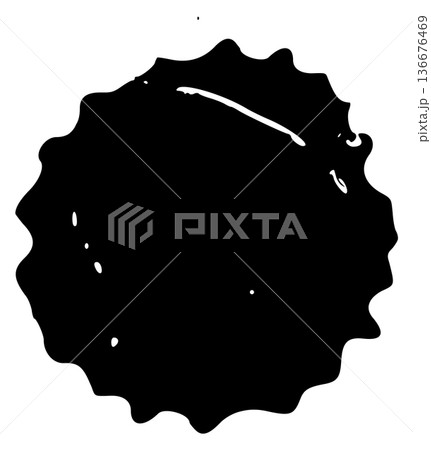 Black grungy stain. Messy ink spot icon 136676469