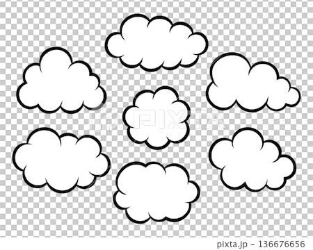 Comic style cloud set Comic style cloud set 136676656