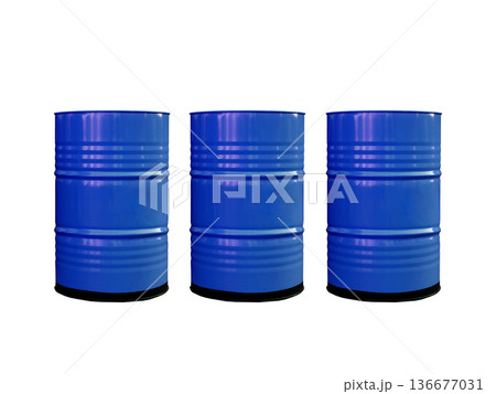 blue barrels isolated on white background 136677031