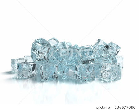 積み上げられた氷のフォトリアル3Dイラストレーション 積み上げられた氷のフォトリアル3Dイラストレーション 136677096
