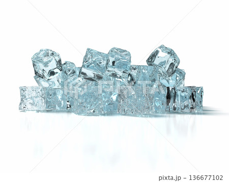 積み上げられた氷のフォトリアル3Dイラストレーション 積み上げられた氷のフォトリアル3Dイラストレーション 136677102