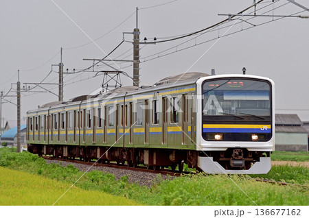 成田線　滑河－下総神崎　JR東日本　209系　C430編成（幕張） 136677162