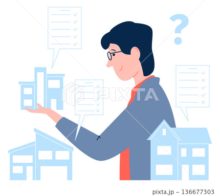 Property offer search. Real estate purchase choice Property offer search. Real estate purchase choice 136677303