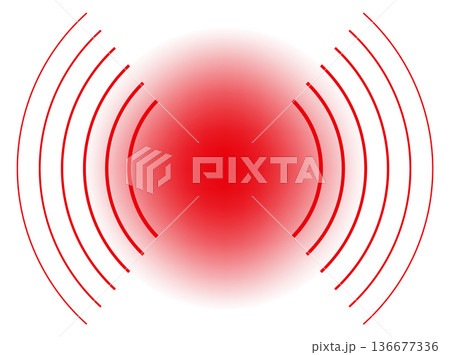 Visual scanner effect. Circular sonar red spot Visual scanner effect. Circular sonar red spot 136677336