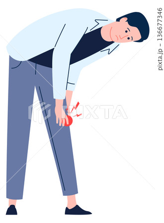 Man suffer from knee pain. Leg injury concept 136677346