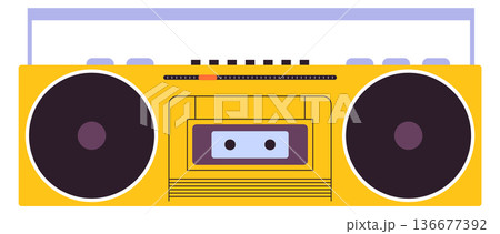 Audio cassette recorder color icon. Music device 136677392