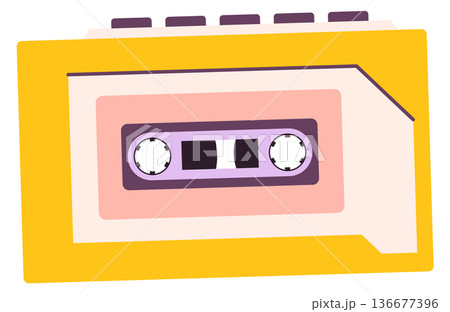Retro cassette player color icon. Vintage music symbol Retro cassette player color icon. Vintage music symbol 136677396